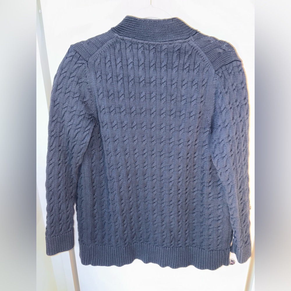 L.L. Bean Women's Cable-Knit Cardigan in Navy Blue 🌊